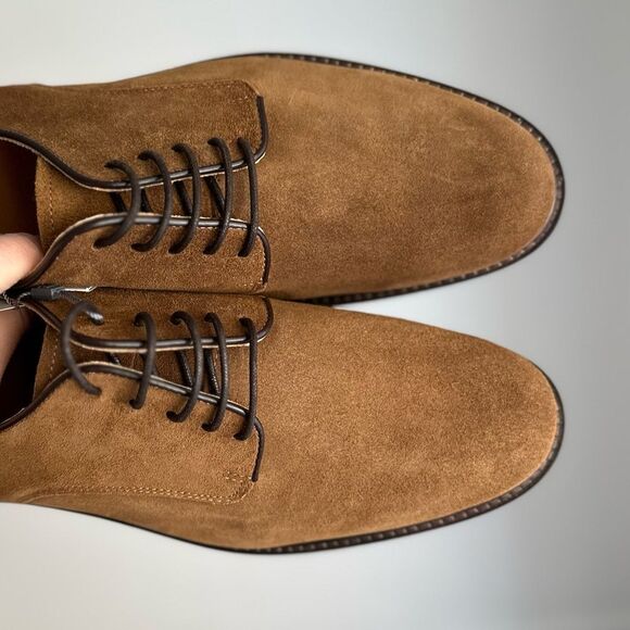 Mango Man Genuine Suede Derby Shoes Brown Leather Sole US 10.5 main image 9